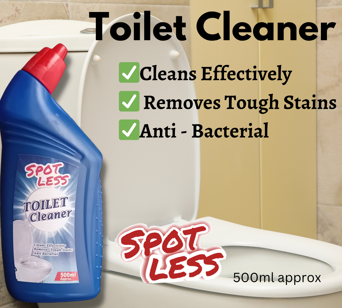 Spotless Toilet Cleaner - Toilet bowl cleaner - 500ml - Image 2